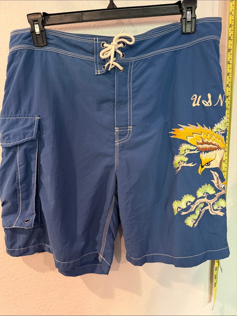 Vintage Y2K USN-RL Polo by Ralph Lauren Blue Eagle Embroidered Men’s Board Short